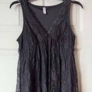 Gray lace sleeveless dress- Xhilaration, size med